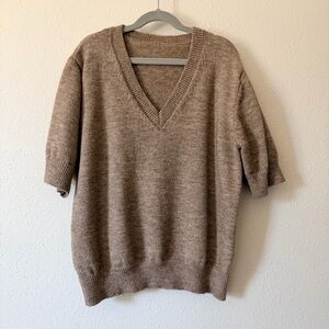 Dazy Tan V-Neck Sweater